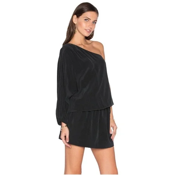 Joie dress Ashton Medium one shoulder black silk short